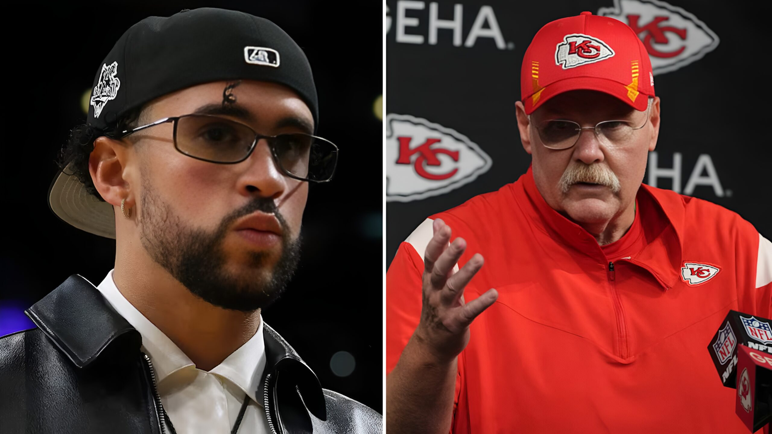 Bad Bunny and Coach Andy Reid